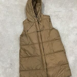 Only Tan Hooded Puffer Vest